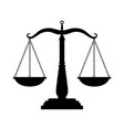 balance scales black icon judge scale silhouette vector image