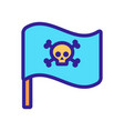 flag pirate roger icon isolated contour vector image