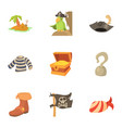 robber icons set cartoon style vector image vector image