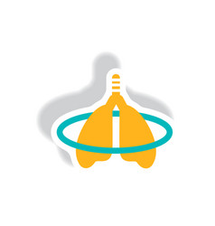 Stylish icon in paper sticker style inflammation Vector Image