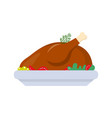 baked chicken traditional holiday dish vector image