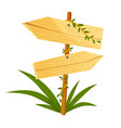 wooden sign in jungle style vector image vector image