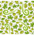 leaves seamless pattern vector image vector image