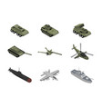 military machinery isometric set vector image