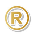 registered trademark sign golden gradient vector image