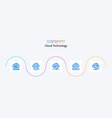 cloud technology blue 5 icon pack including p vector image vector image