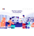 logistics concept isometric landing page vector image
