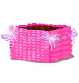stylish flower pot in the form of a wicker basket vector image