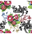 wild pheasant animals birds in watercolor floral vector image vector image