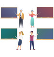 young man woman senior male and female teachers vector image vector image