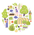 colored garden composition vector image vector image