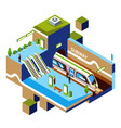 isometric subway station concept vector image