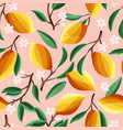 lemons on tree branches seamless pattern vector image vector image