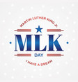 mlk or martin luther king letter emblem design vector image