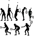 tennis players silhouettes vector image