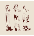 woman shoes boots sneakers vector image vector image