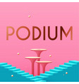 3d realistic circle podium with geometric elements vector image vector image