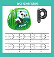 alphabet letter p-panda exercisepaper cut concept vector image vector image