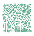 school supplies set doodle vector image