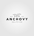 vintage minimalist anchovy fish logo label emblem vector image