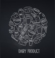 dairy product page design blackboard style vector image vector image
