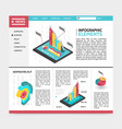 isometric infographic elements website concept vector image vector image