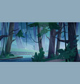 rain in night jungle forest vector image vector image