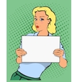 sexy pin-up girl with banner and place for text vector image vector image