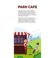 vertical brochure design for park cafe takeaway vector image vector image