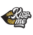 female gold glitter lips isolated on white vector image
