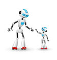 large robot talking to small one vector image vector image