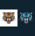 roaring tiger head stylized as an emblem or logo vector image