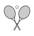 two crossed tennis racket and ball vector image