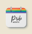 3d realistic simple calendar icon pride vector image