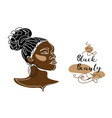 black afro woman girl face portrait vector image