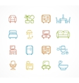 flat line icons furniture vector image vector image
