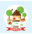 garden in flat style vector image