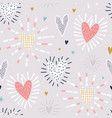 seamless pattern with shining hearts creative vector image