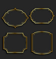 set golden vintage frame labels vector image