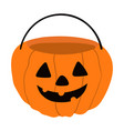 carved pumpkin bag basket empty hand drawn vector image vector image