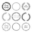 floral wreath beautiful branch border in black vector image