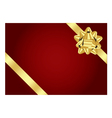 red background with gold bow vector image vector image