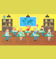 school children learning at classroom little vector image