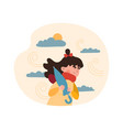 girl in stormy weather vector image vector image