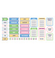 organizer stickers calendar scrapbook elements vector image vector image