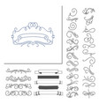 set of hand drawn flourish elements vector image