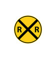 usa traffic road sign railroad crossing ahead vector image vector image