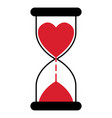 hourglass with a heart time love timer vector image vector image