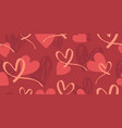 seamless pattern with hand drawn red hearts vector image vector image