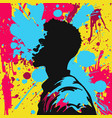 abstract male portrait black silhouette vector image